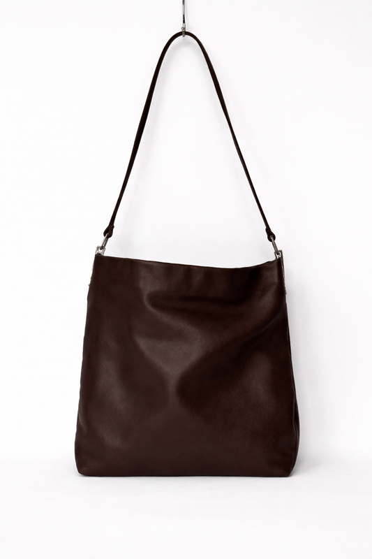 Vintage 90s Calvin Klein Chocolate Leather Shoulder Bag