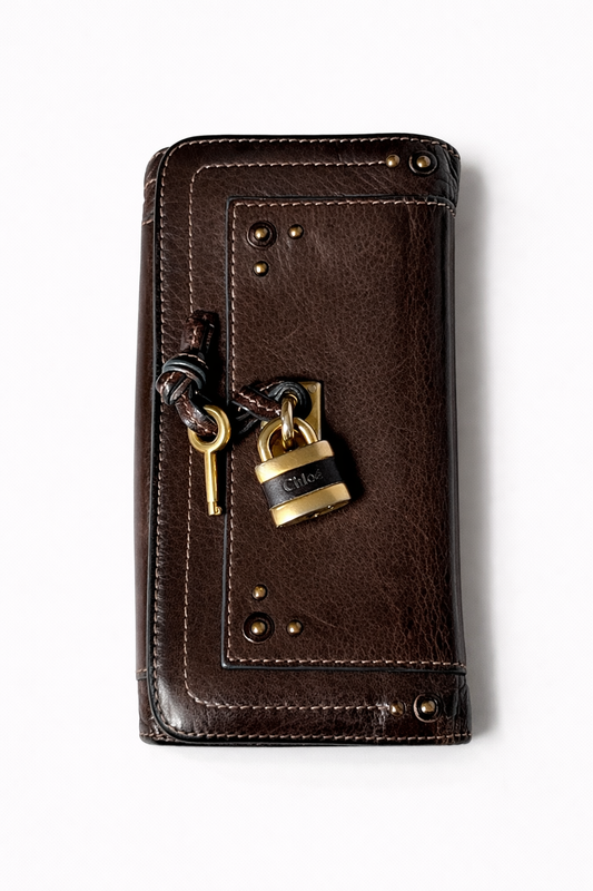 Chloé Paddington Flap Wallet in Chocolate Brown