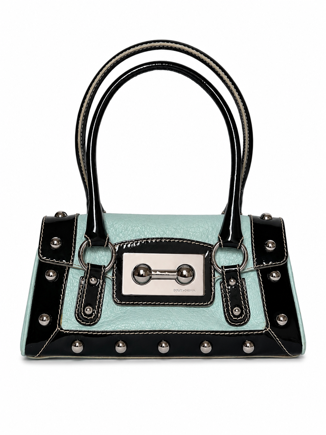 Dolce & Gabbana Baby Blue Studded Leather Bag