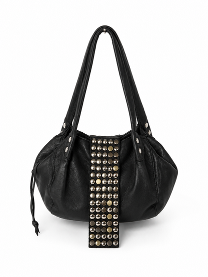 Black Hobo Mix Metal Studded Bag — Mini
