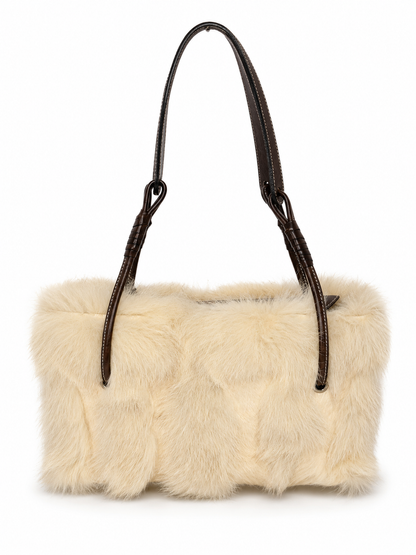 Vintage Ginza Kanematsu (Japan) Fox Fur Leather Bag