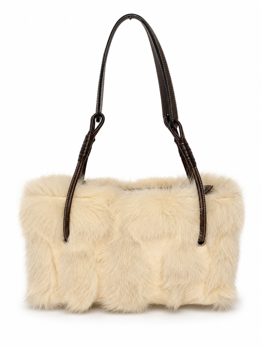 Vintage Ginza Kanematsu (Japan) Fox Fur Leather Bag