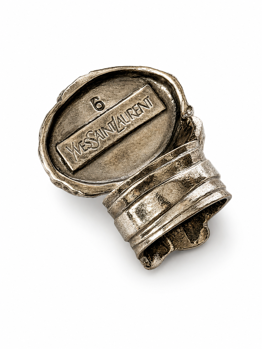 Vintage Yves Saint Laurent Arty Ring — Silver — Size 6