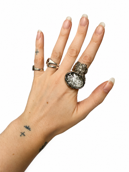 Vintage Yves Saint Laurent Arty Ring — Silver — Size 6