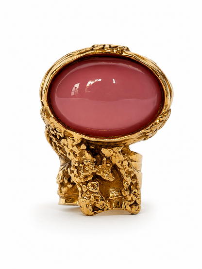 Vintage Yves Saint Laurent Arty Ring — Pink — Size 5