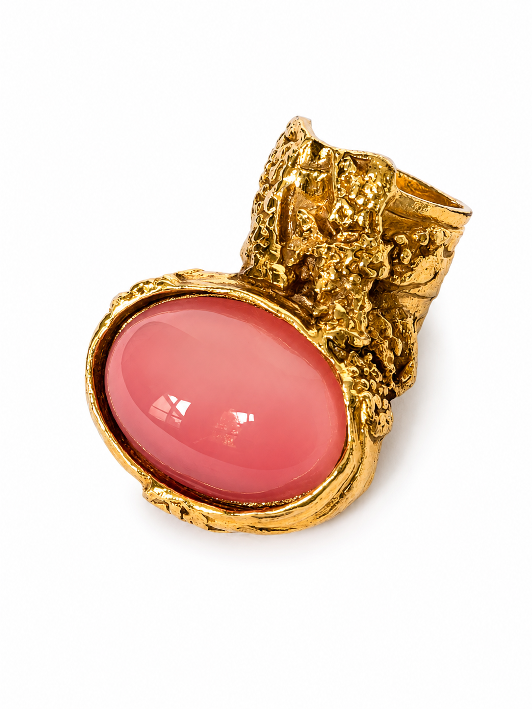 Vintage Yves Saint Laurent Arty Ring — Pink — Size 5