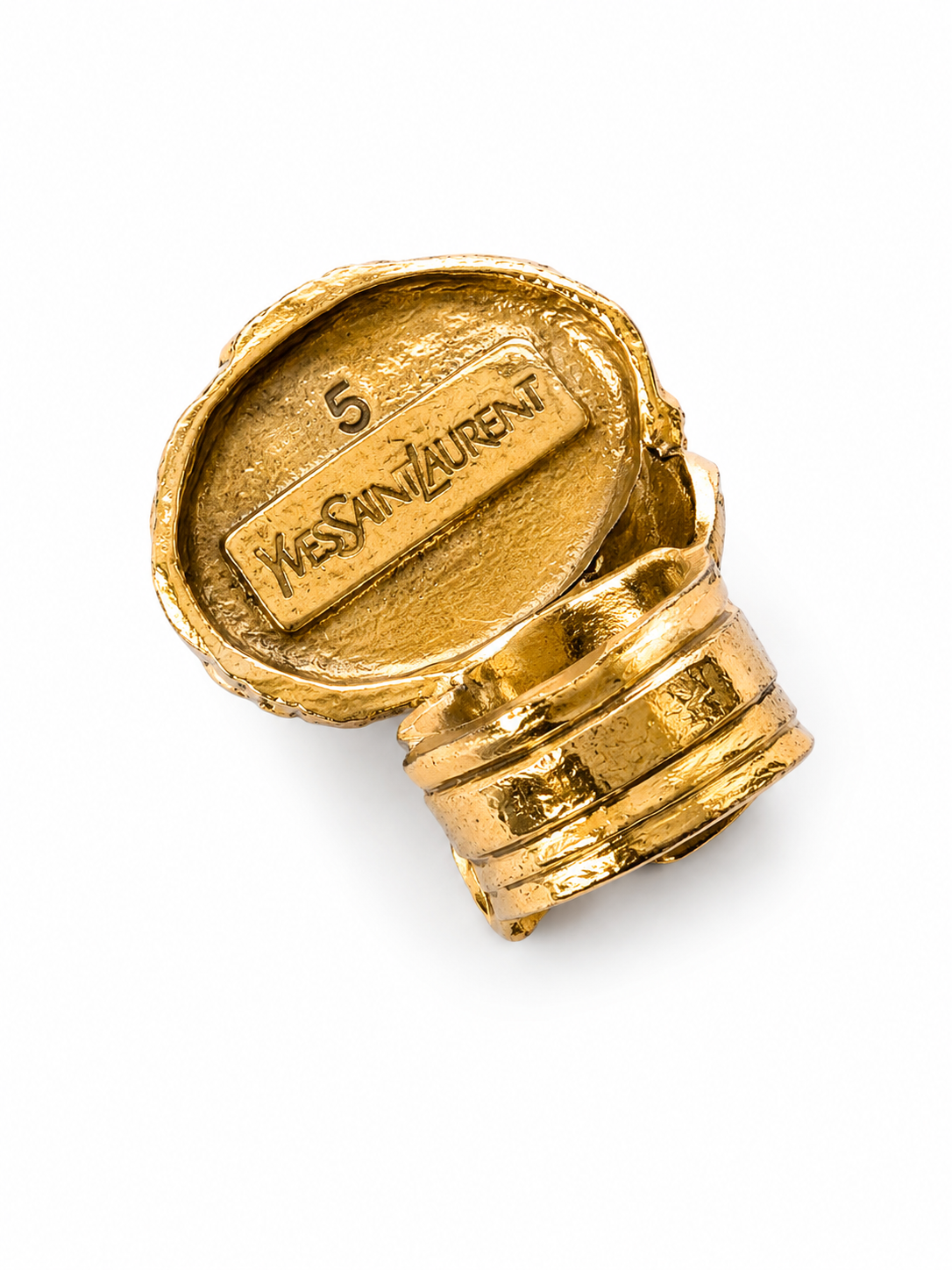 Vintage Yves Saint Laurent Arty Ring — Pink — Size 5