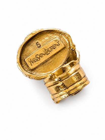 Vintage Yves Saint Laurent Arty Ring — Pink — Size 5