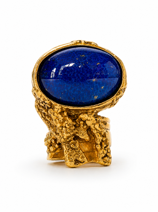 Vintage Yves Saint Laurent Arty Ring — Cobalt — Size 6