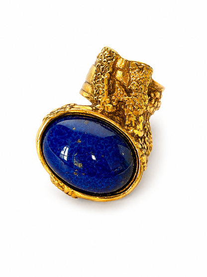 Vintage Yves Saint Laurent Arty Ring — Cobalt — Size 6