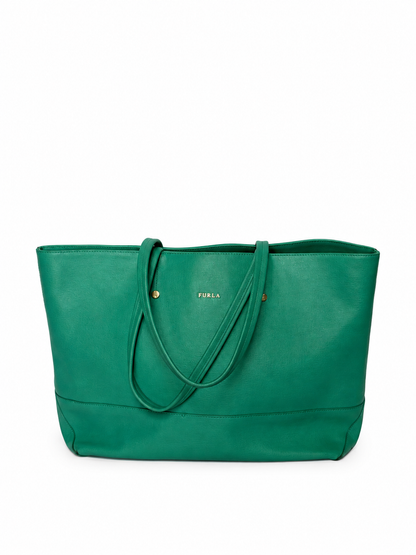 Turquoise Saffiano Leather Tote Bag