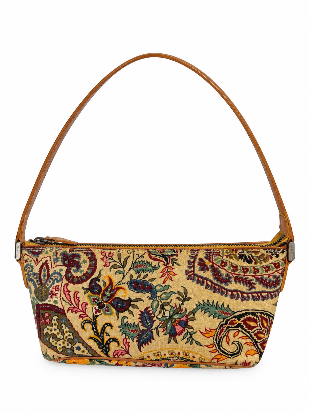 Paisley Print Canvas Mini Pouch Bag
