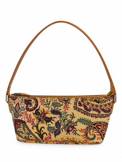 Paisley Print Canvas Mini Pouch Bag