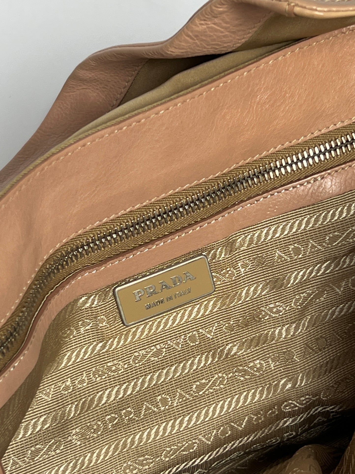 Prada Cammello Tessuto Nylon Buckle Bag