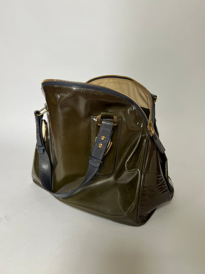 Chloé Patent Leather Gem Hardware Bag – Olive