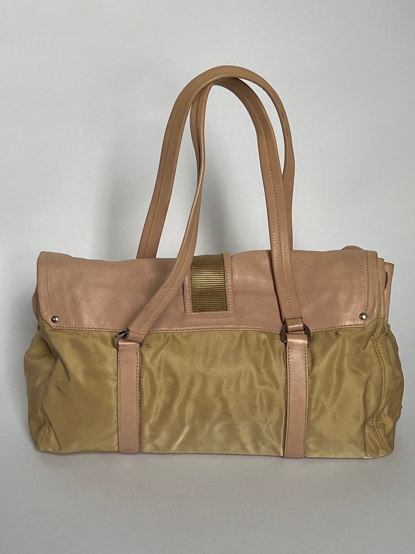 Prada Cammello Tessuto Nylon Buckle Bag