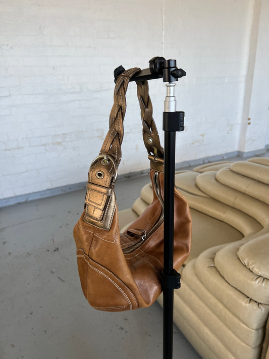 Coach Leather Hobo Plait Bag