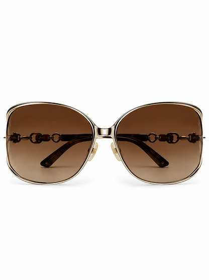 Gucci Bronze Crystal Chain Oversized Sunglasses