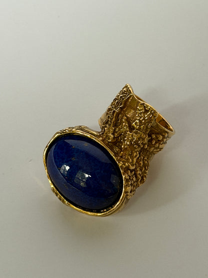 Vintage Yves Saint Laurent Arty Ring — Cobalt — Size 6