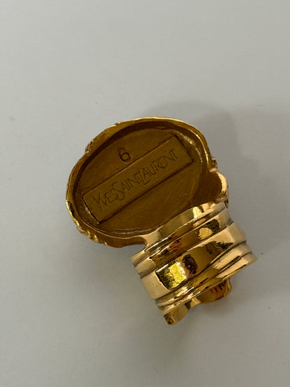 Vintage Yves Saint Laurent Arty Ring — Cobalt — Size 6
