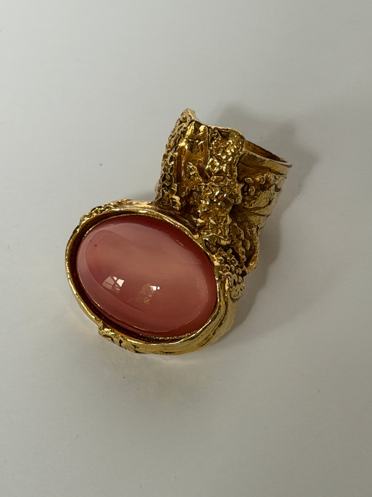 Vintage Yves Saint Laurent Arty Ring — Pink — Size 5