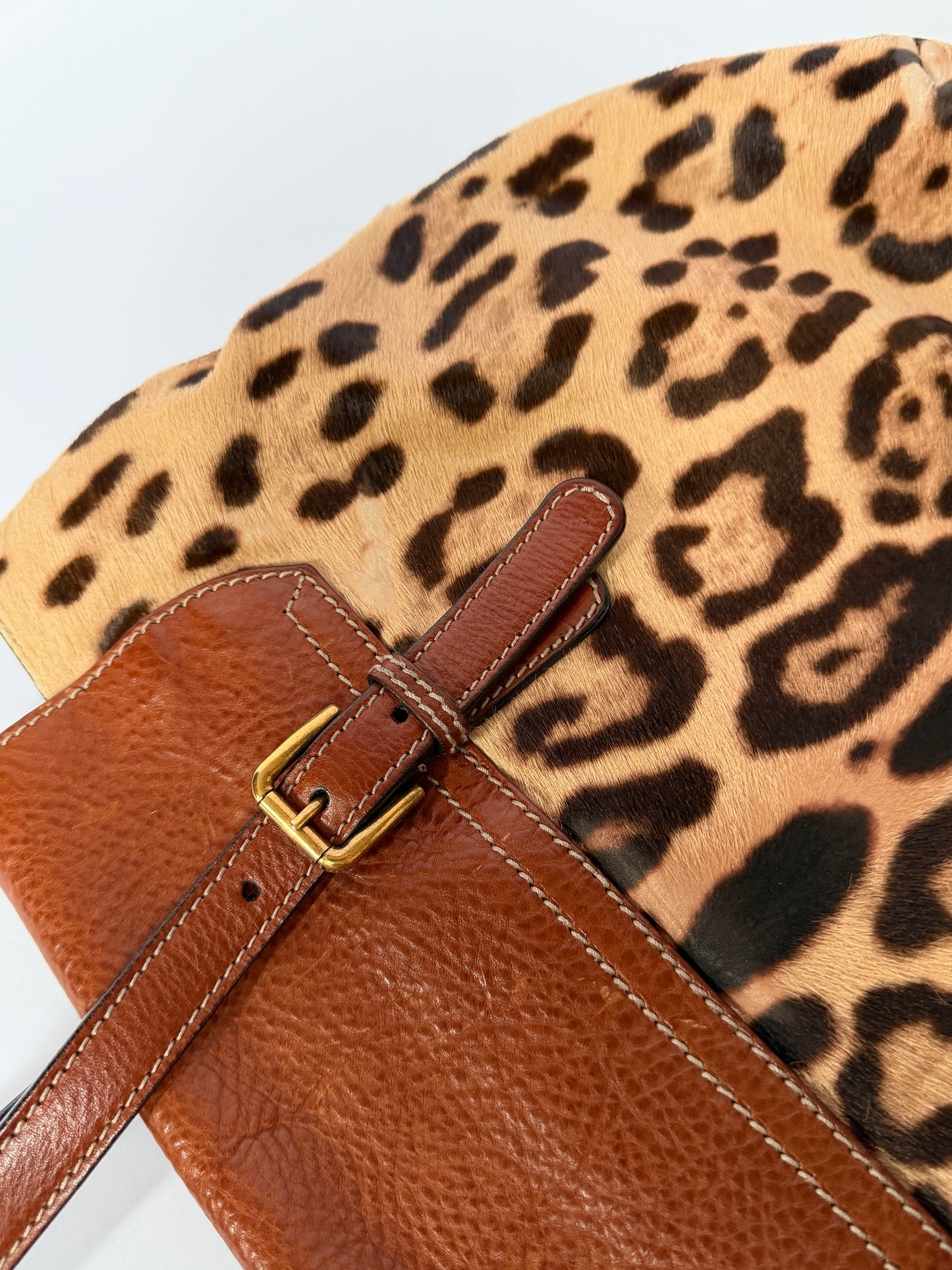 Dolce & Gabbana Miss Privée Leopard Pony Hair Leather Tote Bag