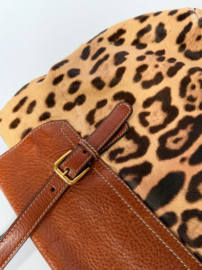 Dolce & Gabbana Miss Privée Leopard Pony Hair Leather Tote Bag