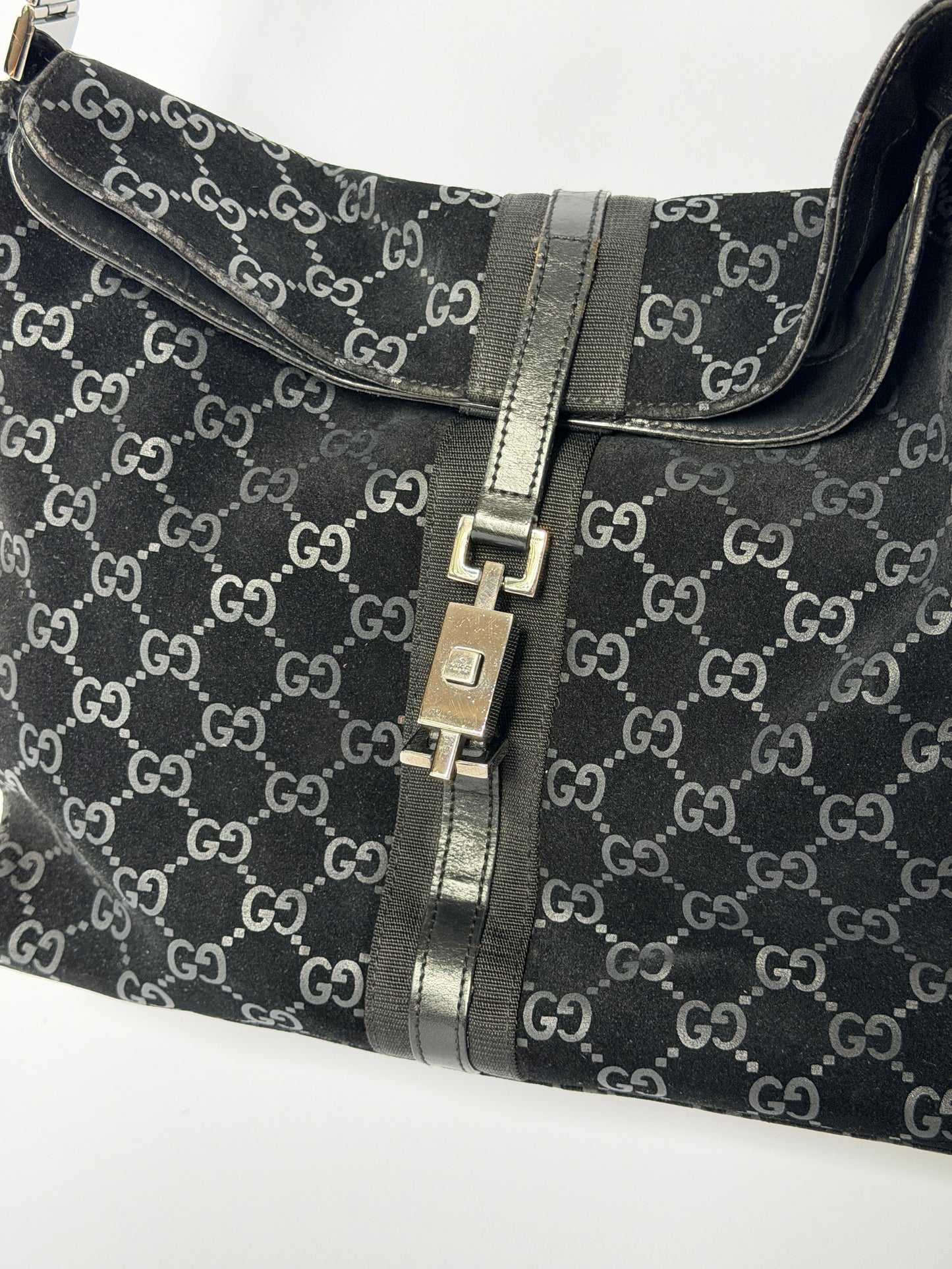Tom Ford Era Gucci Jackie GG Suede Shoulder Bag