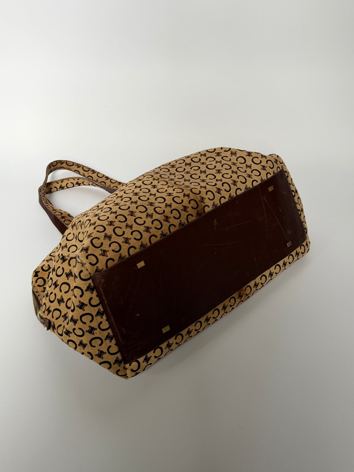 Rare Vintage Céline Pony Hair Madame Boston Bag Large