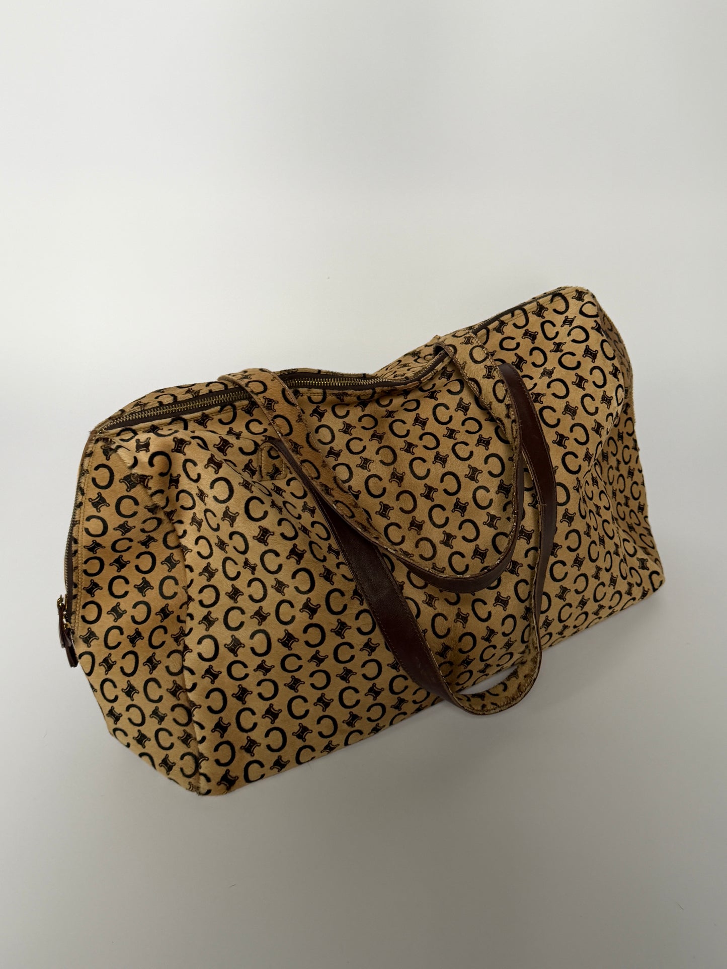Rare Vintage Céline Pony Hair Madame Boston Bag Large