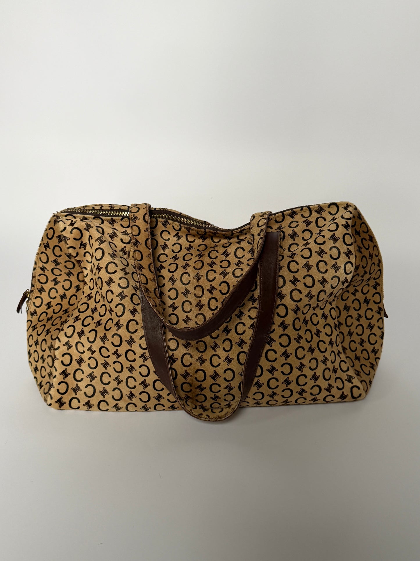 Rare Vintage Céline Pony Hair Madame Boston Bag Large