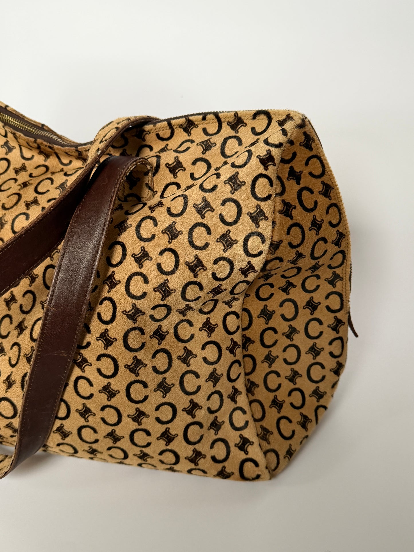 Rare Vintage Céline Pony Hair Madame Boston Bag Large