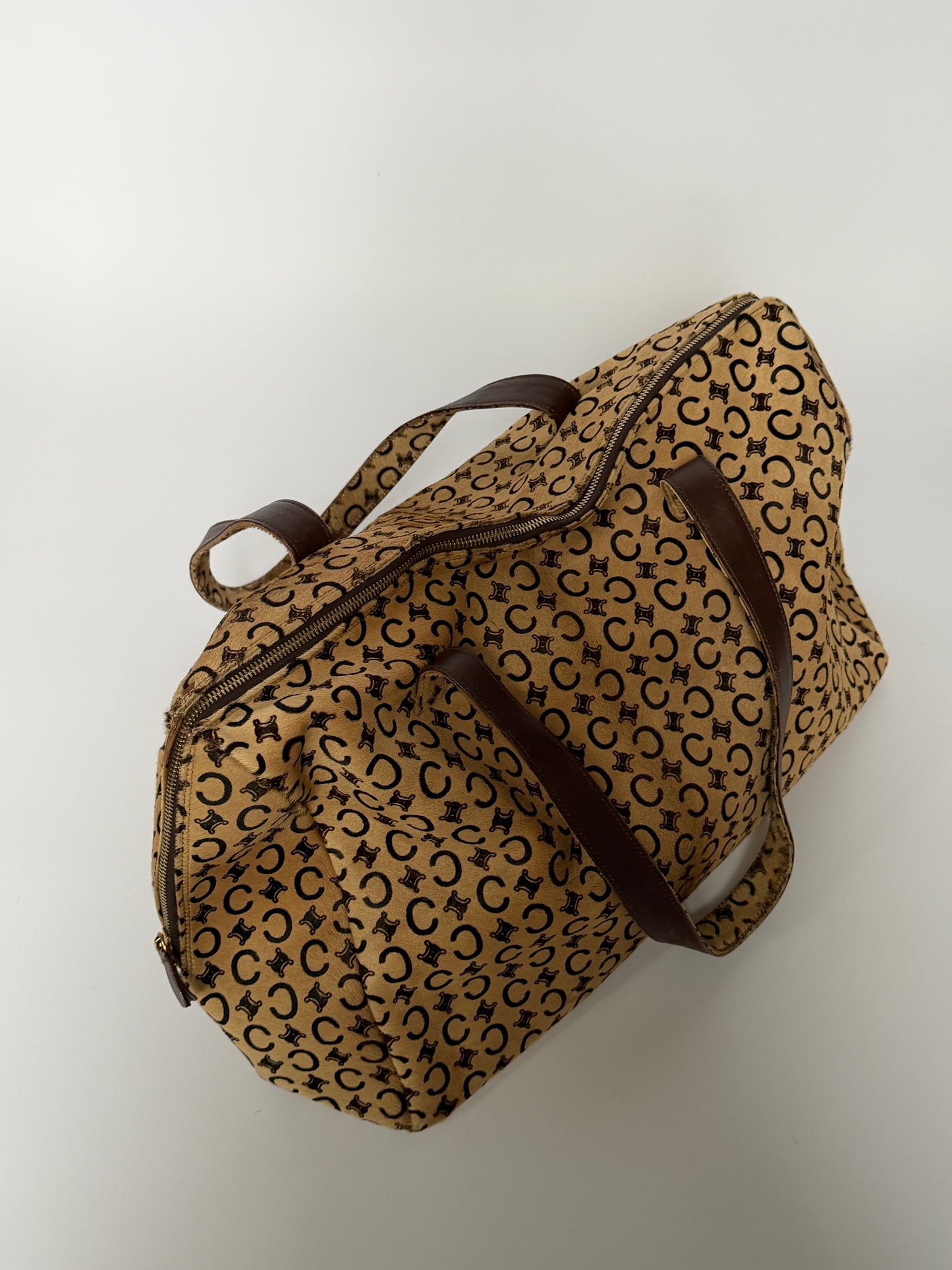 Rare Vintage Céline Pony Hair Madame Boston Bag Large