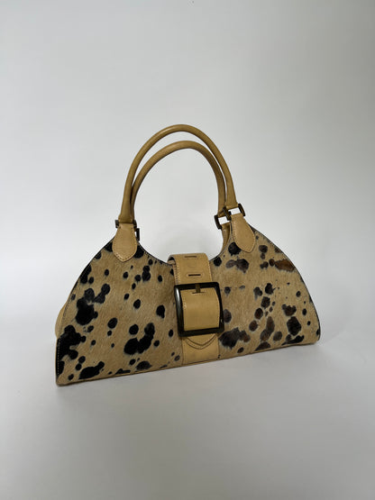 Camel Pony Hair Shoulder Bag
