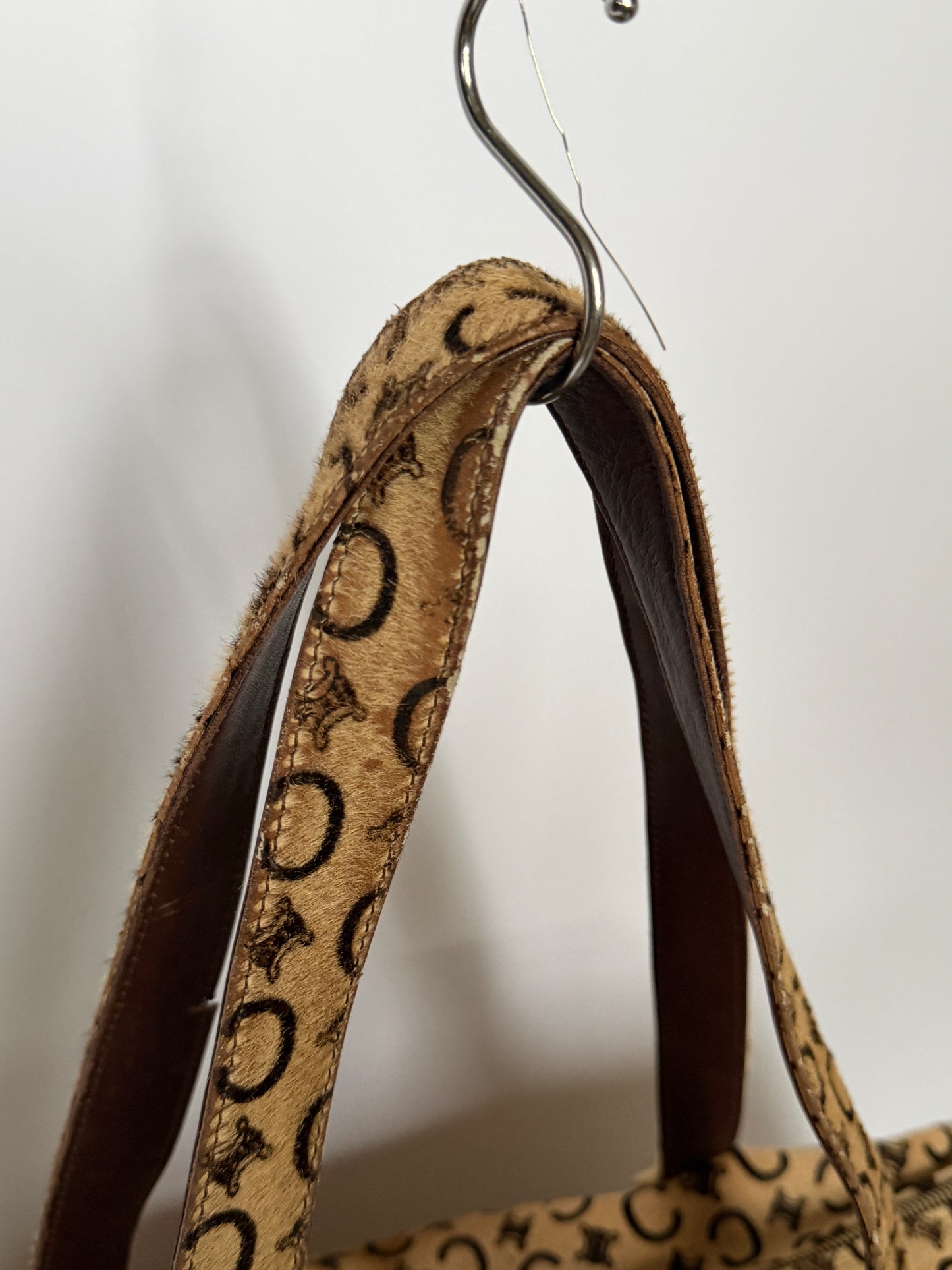 Rare Vintage Céline Pony Hair Madame Boston Bag Large