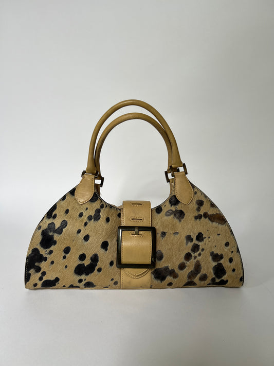 Camel Pony Hair Shoulder Bag