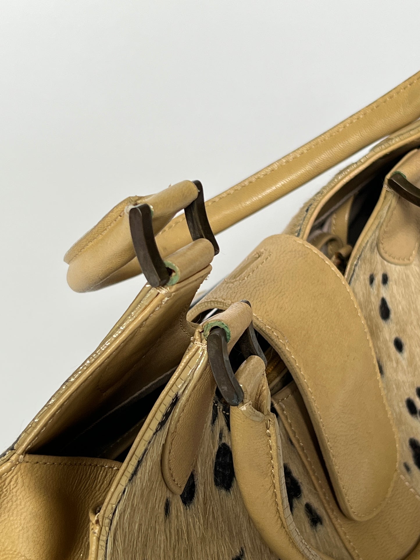 Camel Pony Hair Shoulder Bag