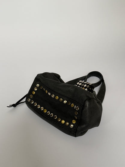 Black Hobo Mix Metal Studded Bag — Mini
