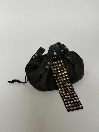 Black Hobo Mix Metal Studded Bag — Mini
