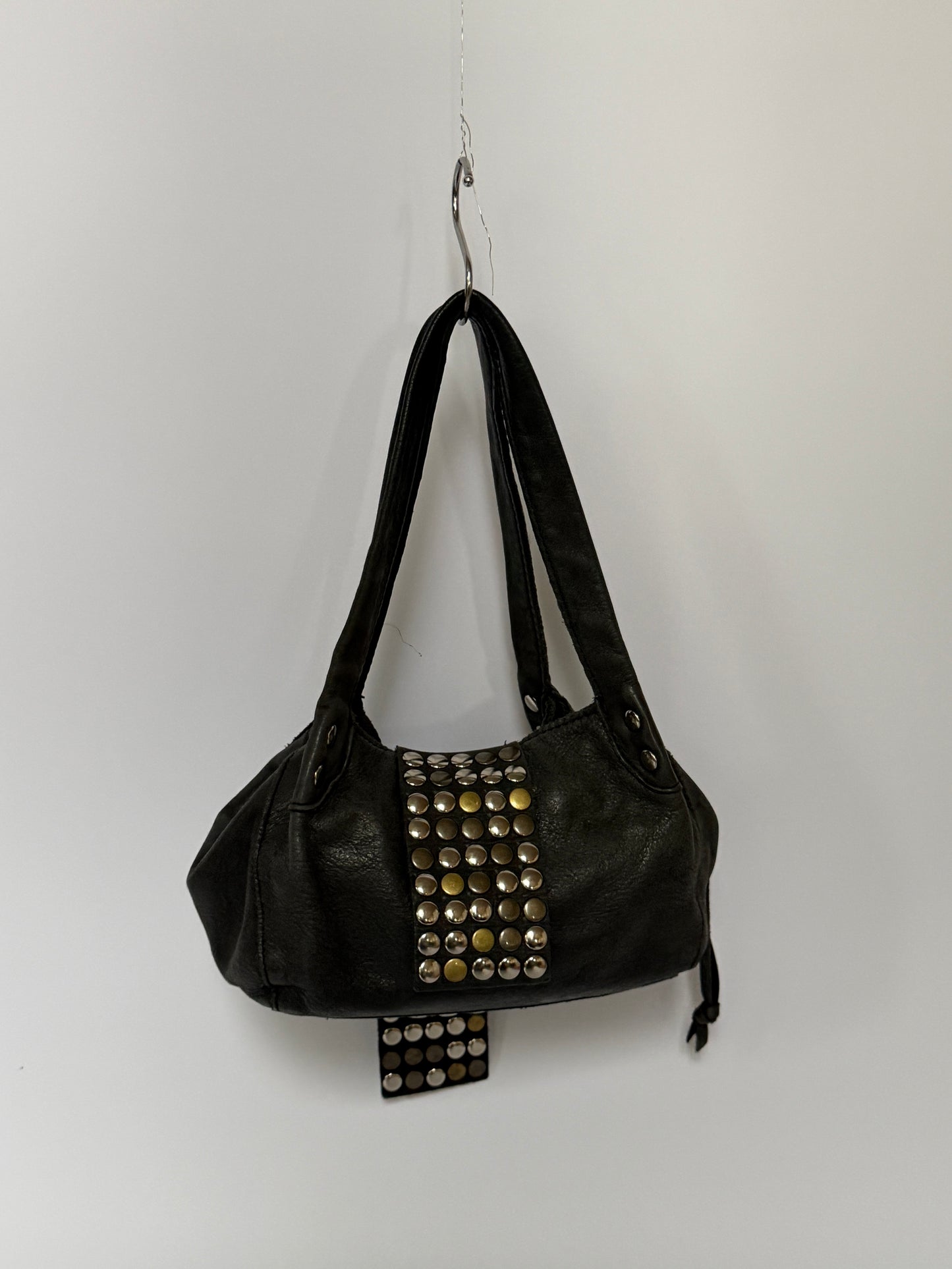 Black Hobo Mix Metal Studded Bag — Mini