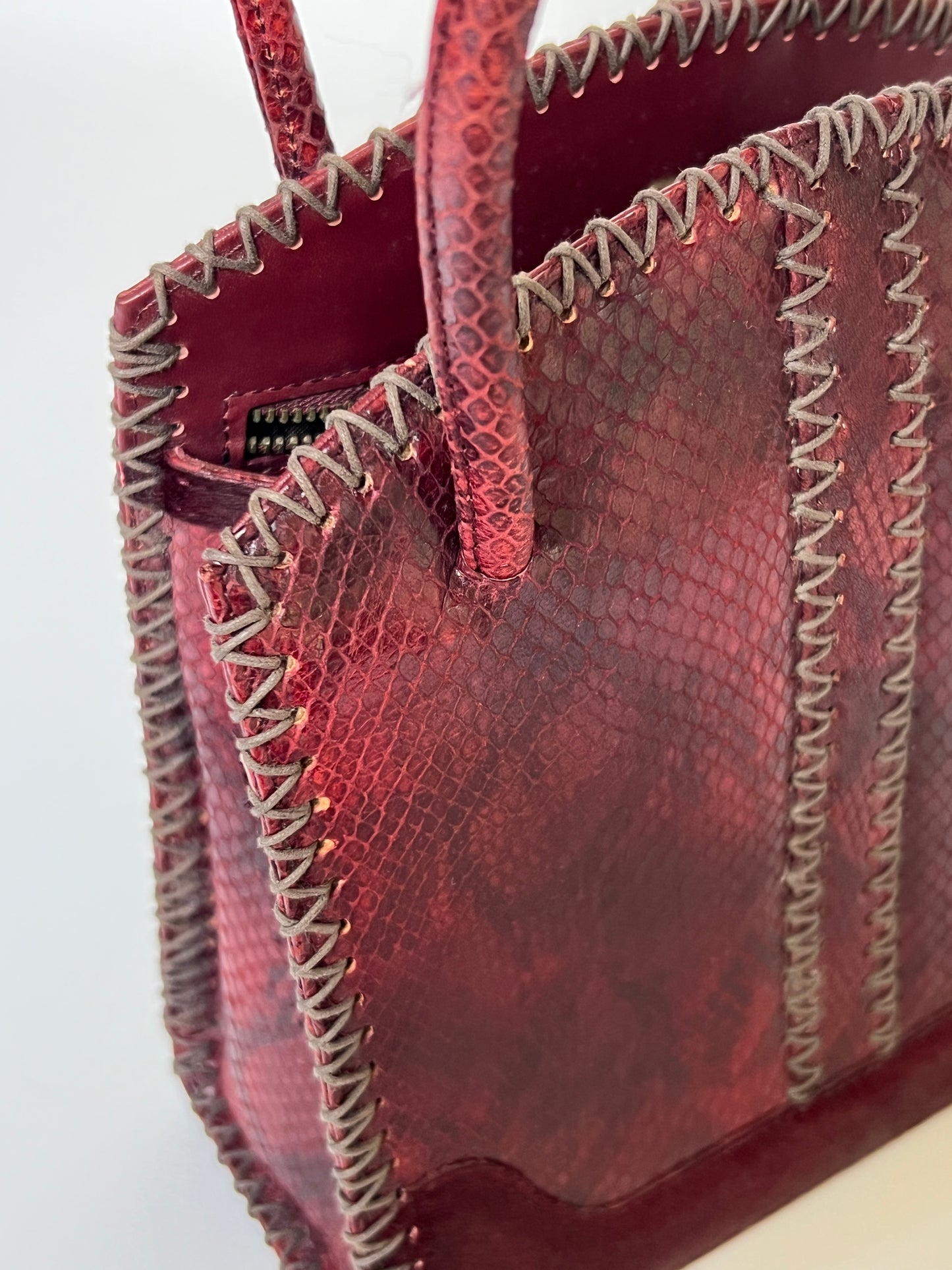 Red Python and Pony Hair Bag