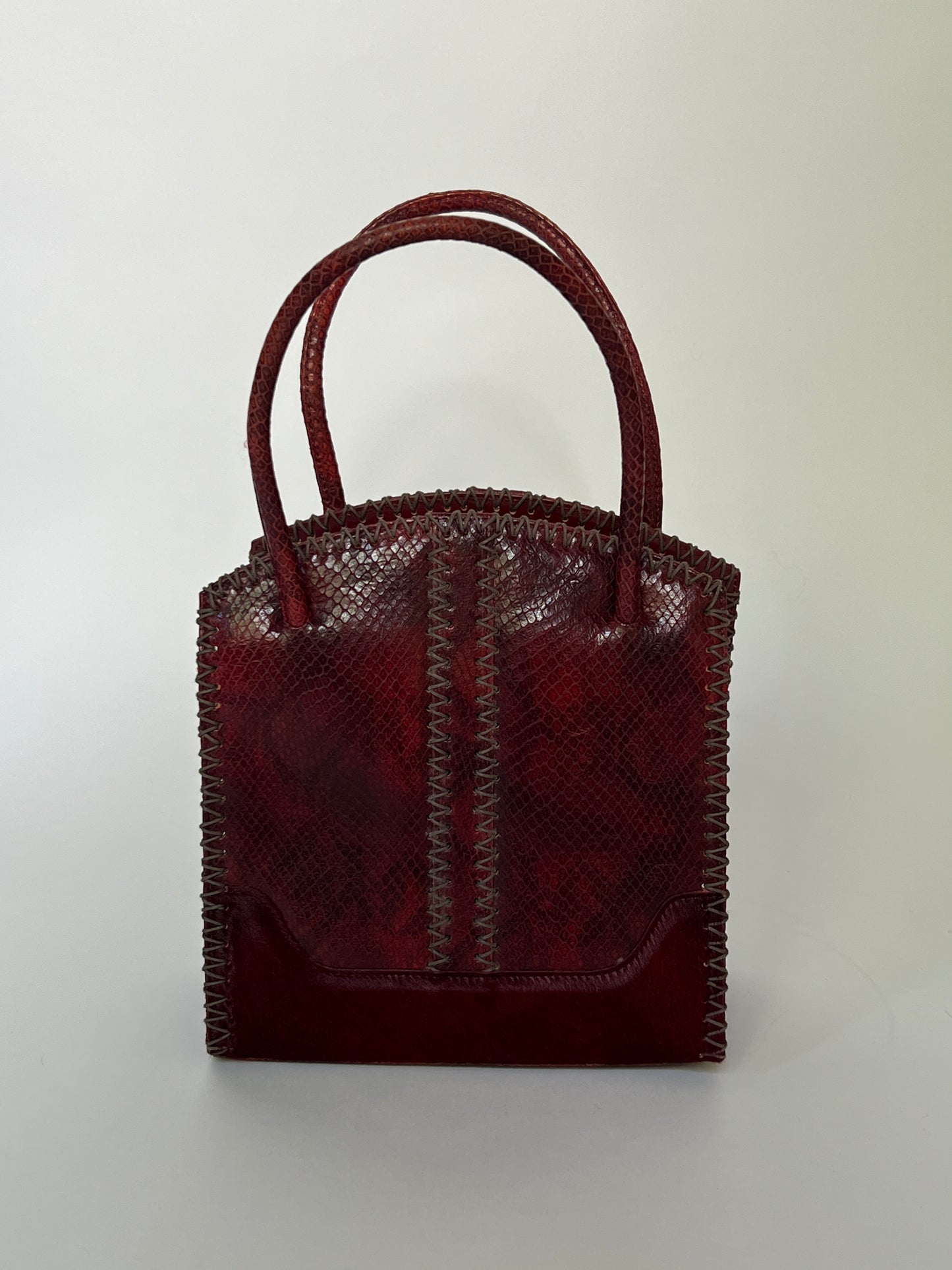 Red Python and Pony Hair Bag