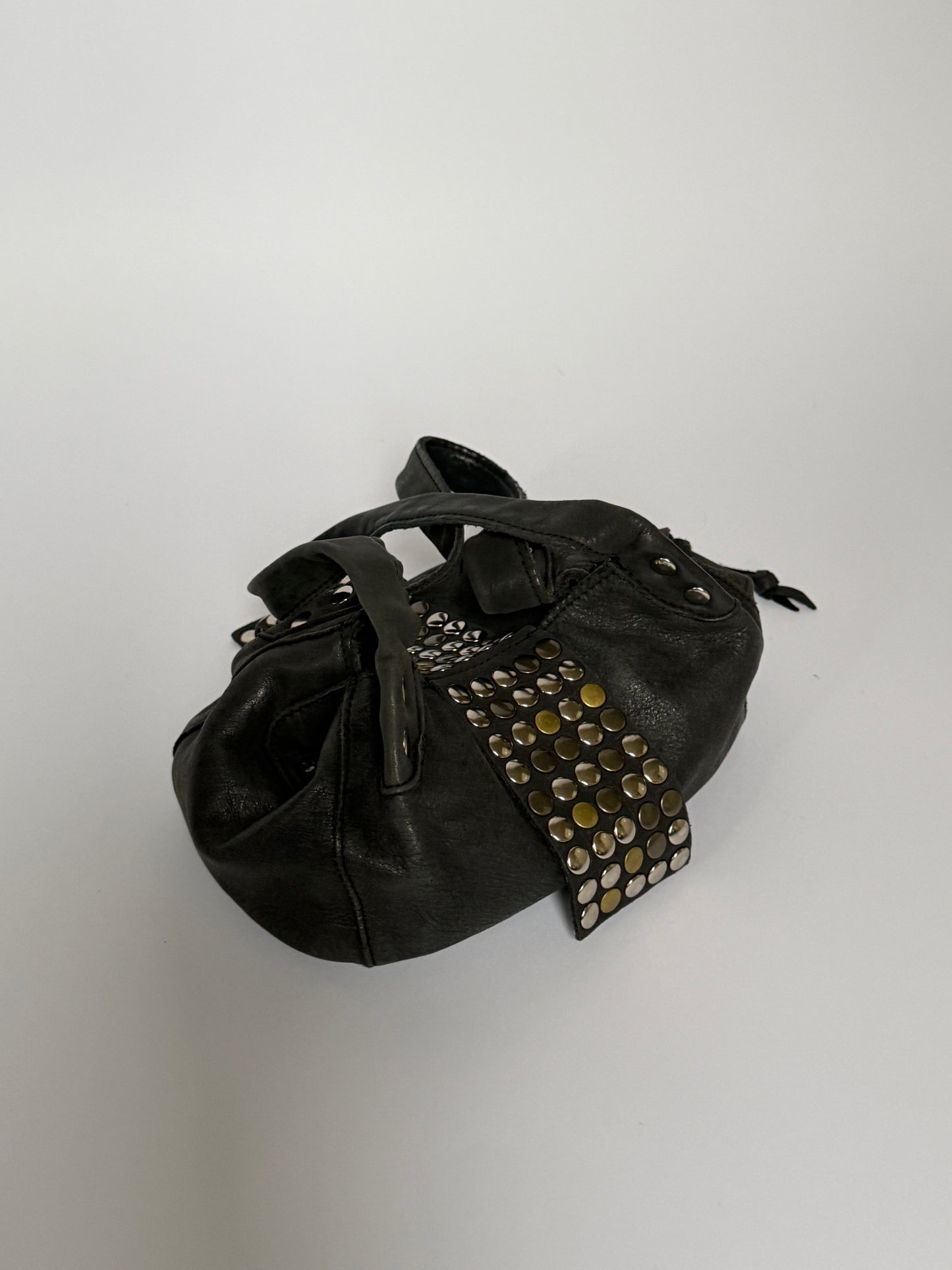 Black Hobo Mix Metal Studded Bag — Mini
