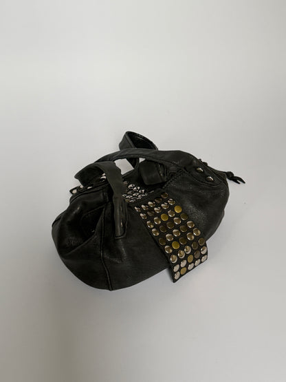 Black Hobo Mix Metal Studded Bag — Mini
