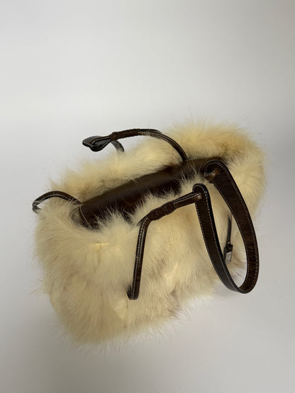 Vintage Ginza Kanematsu (Japan) Fox Fur Leather Bag