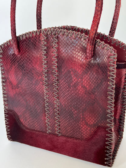 Red Python and Pony Hair Bag