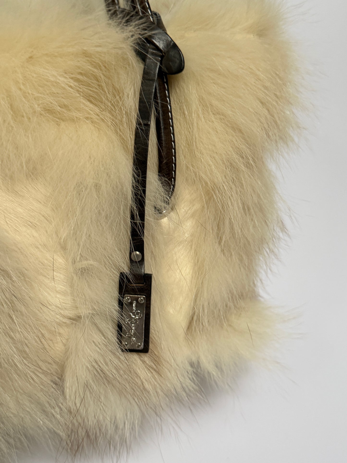 Vintage Ginza Kanematsu (Japan) Fox Fur Leather Bag