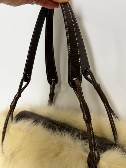 Vintage Ginza Kanematsu (Japan) Fox Fur Leather Bag