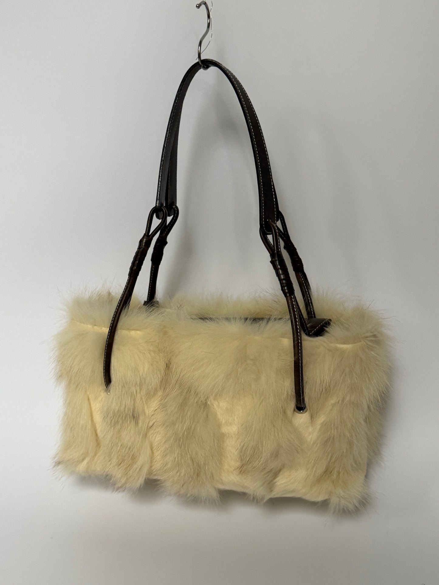 Vintage Ginza Kanematsu (Japan) Fox Fur Leather Bag