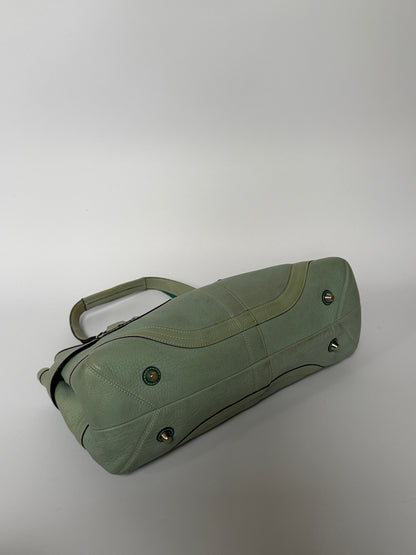 Vintage Coach Hamptons Mint Green Leather Shoulder Bag